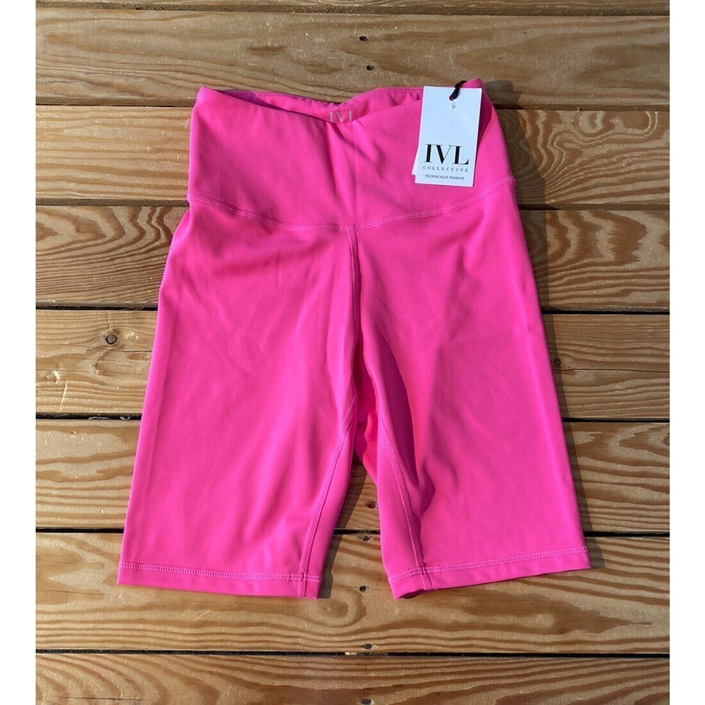 NWT IVL Collective Hydra Sculpt Bike Shorts Size 4 Women’s Hot Pink MSRP $76
